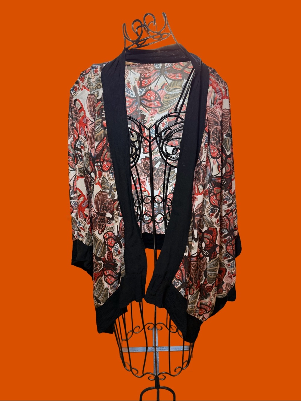 🦋 Boho Butterfly Kimono Cardigan | Sheer Floral Wrap | Lightweight Layer